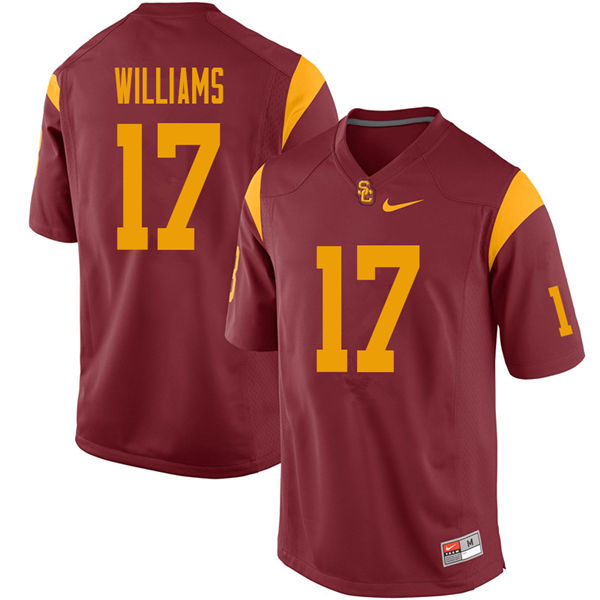 Men #17 Chase Williams USC Trojans College Football Jerseys Sale-Cardinal